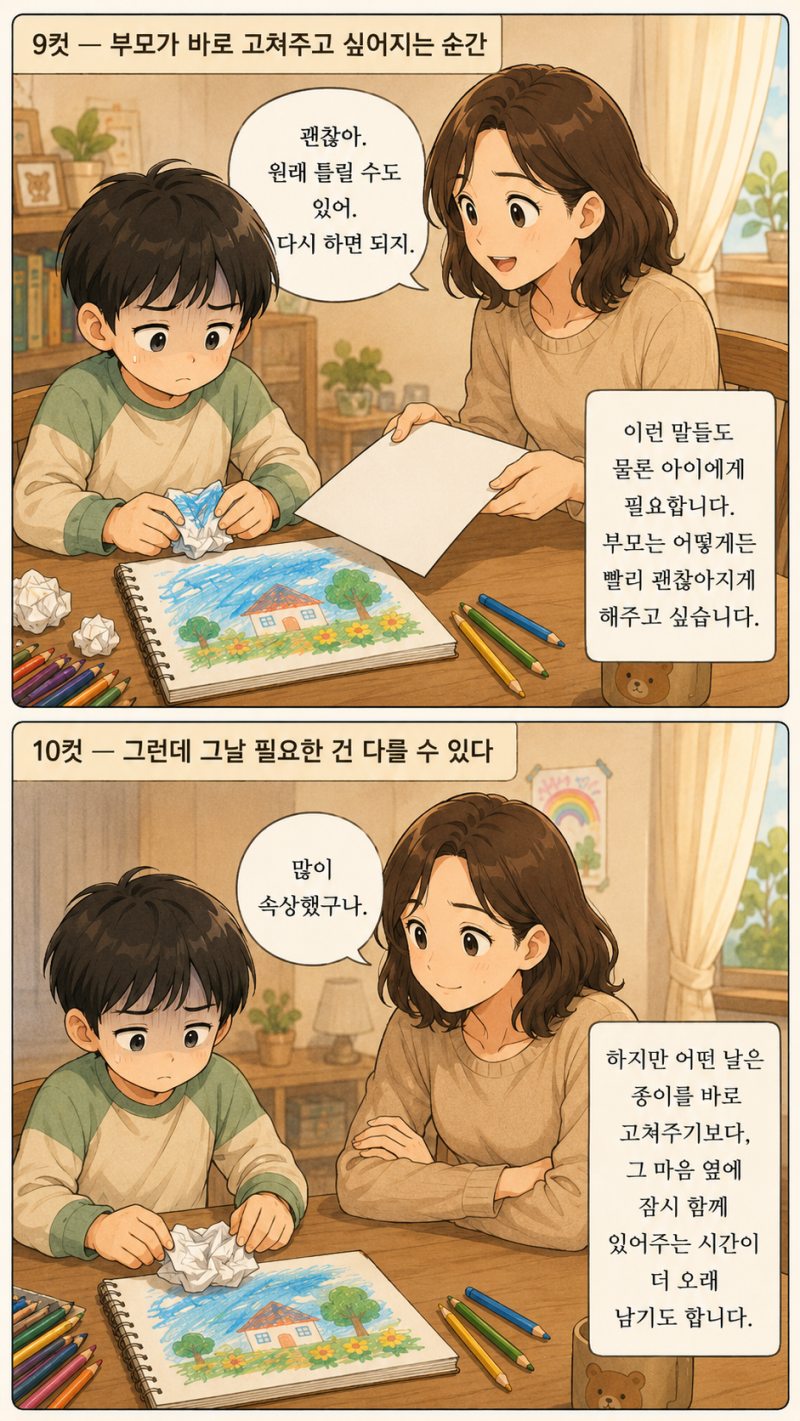 “망했어.” 잘하고 싶은 마음이 너무 큰 아이