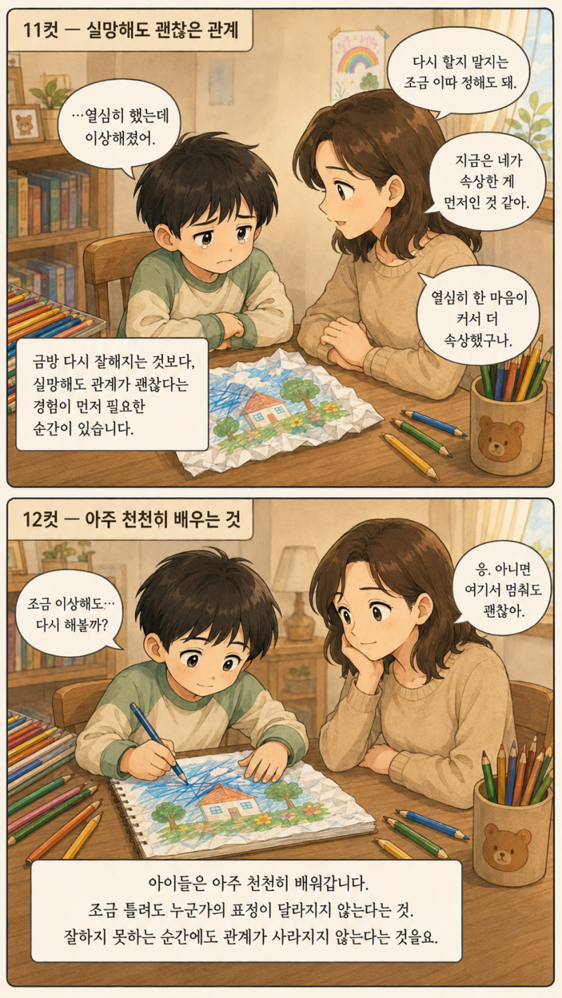 “망했어.” 잘하고 싶은 마음이 너무 큰 아이